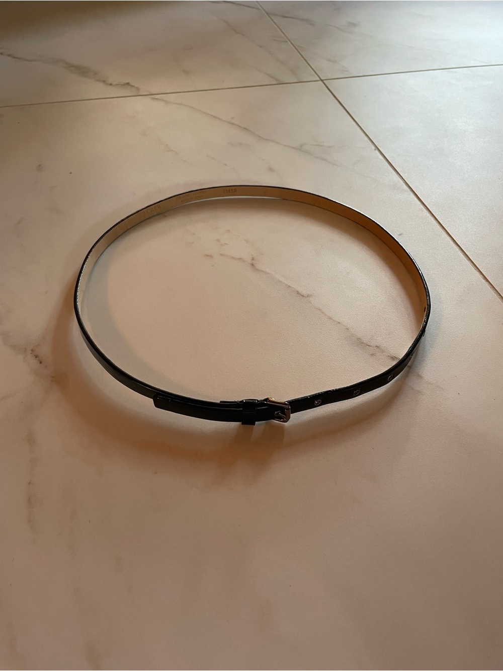 J Crew black patent leather belt